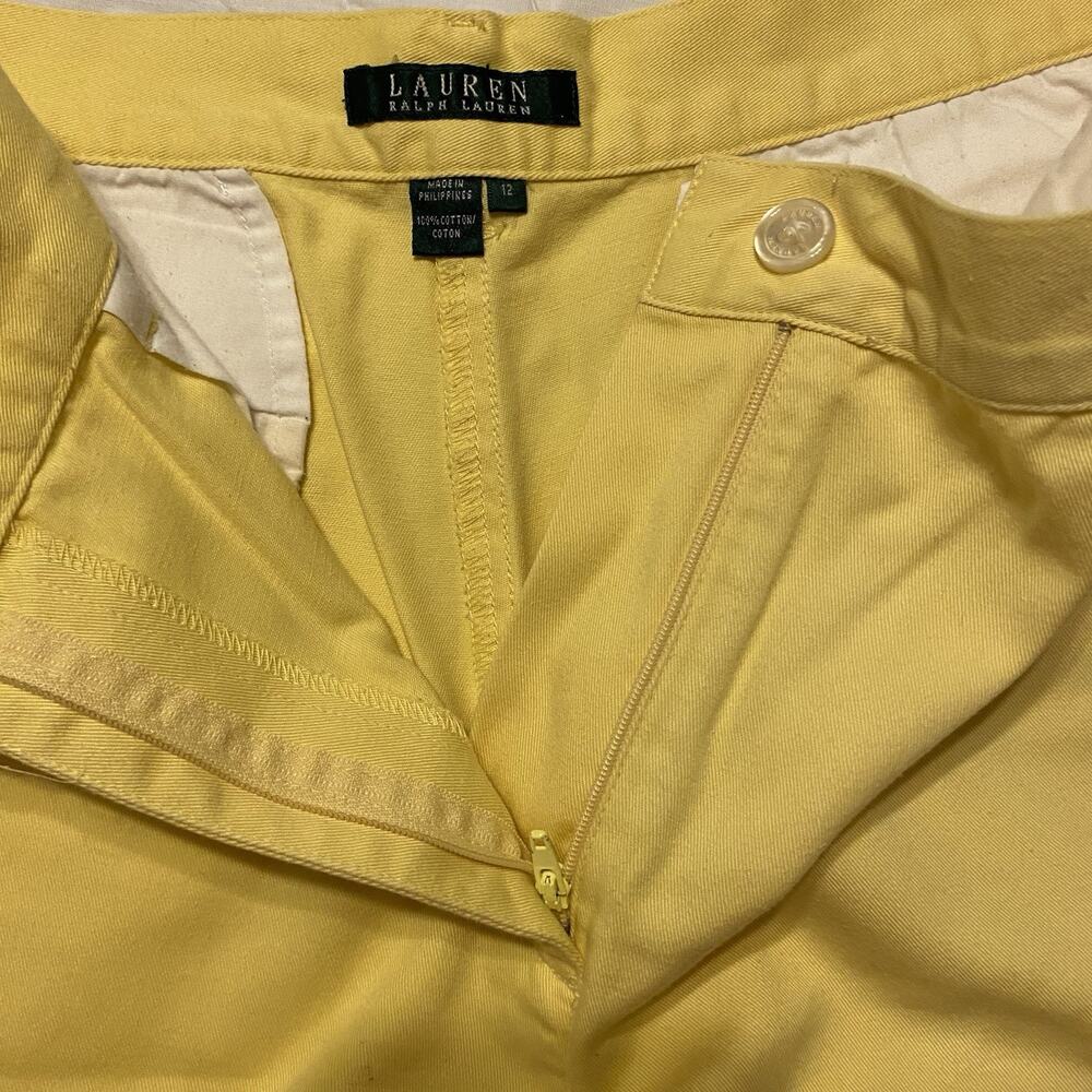 Lauren Ralph Lauren Chino Shorts Women’s Size 12 Yellow Denim 100% Cotton - Picture 4 of 16